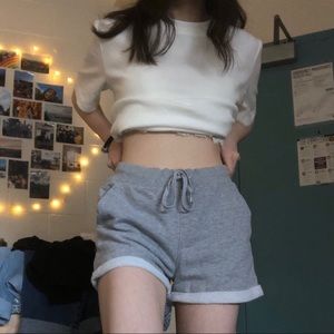 Grey Cotton Shorts